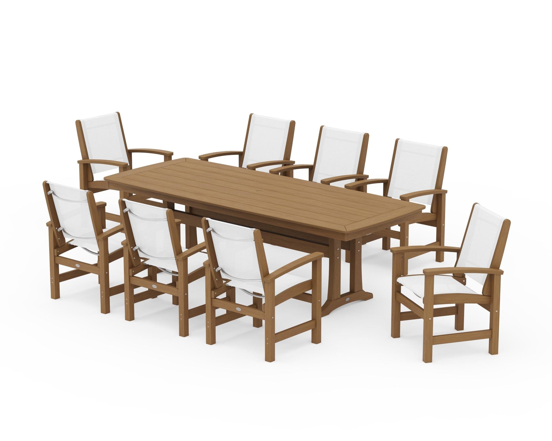 Coastal 9-Piece Dining Set with Trestle Legs