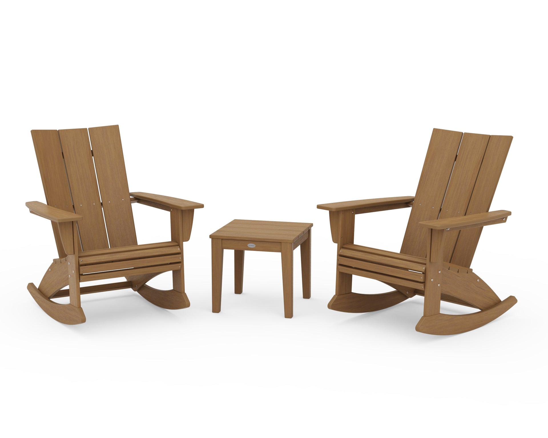 Modern Curveback 3-Piece Adirondack Rocking Chair Set