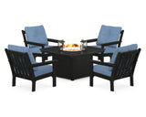 Vineyard 5-Piece Conversation Set with Fire Pit Table