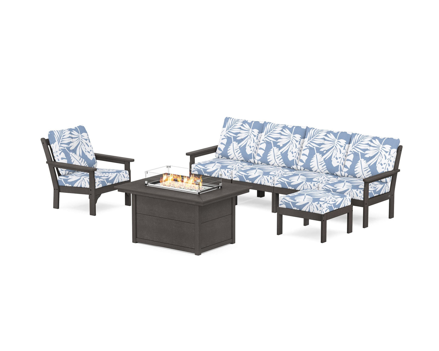 Vineyard Sectional Lounge and Fire Pit Set