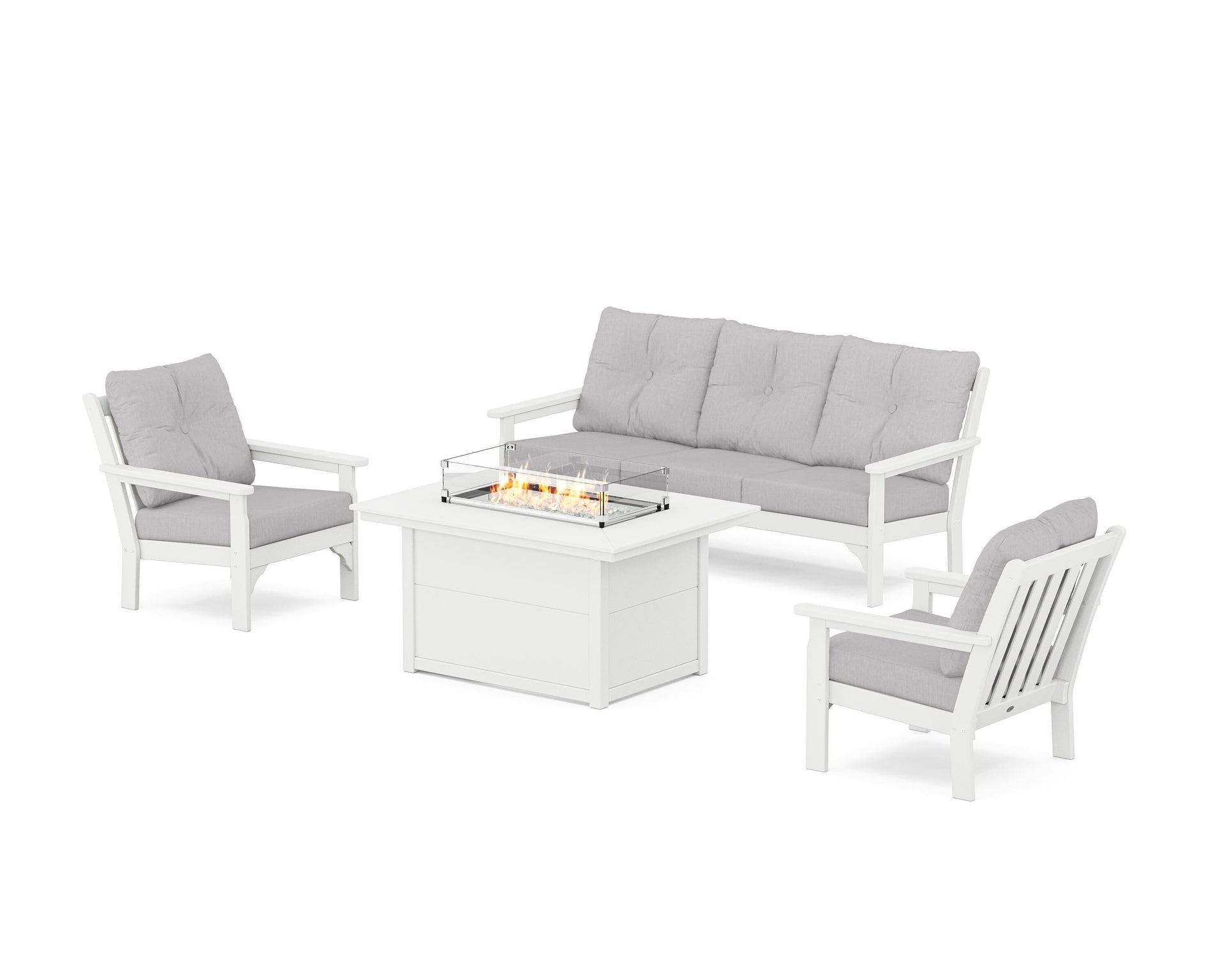 Vineyard Deep Seating Fire Pit Table Set