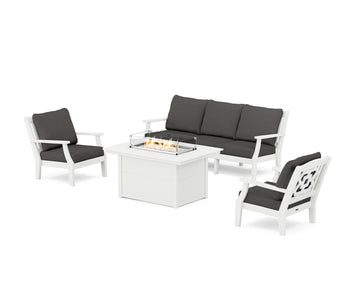 Chinoiserie Deep Seating Fire Pit Table Set
