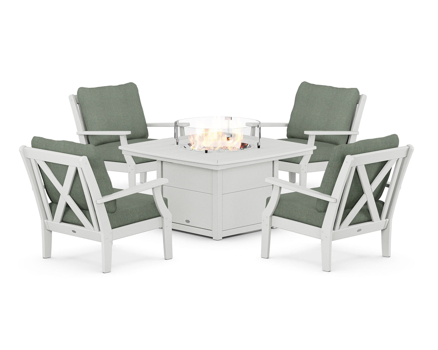 Braxton 5-Piece Deep Seating Conversation Set with Fire Pit Table