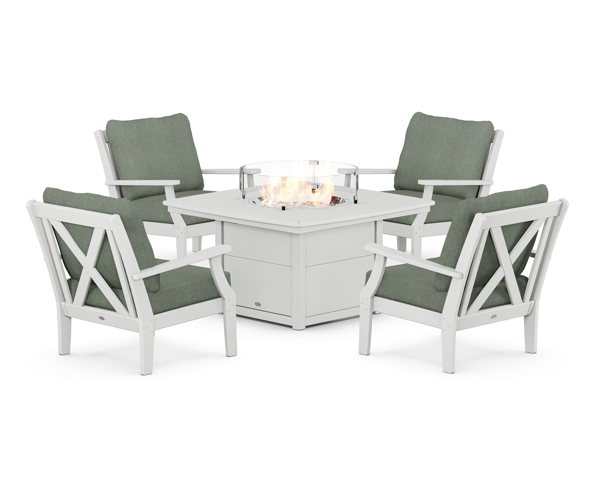 Braxton 5-Piece Deep Seating Conversation Set with Fire Pit Table