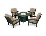 Vineyard 5-Piece Conversation Set with Fire Pit Table