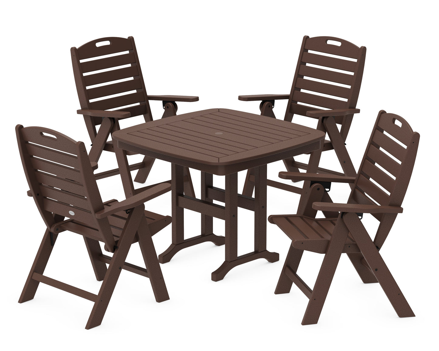 Nautical Folding Highback Chair 5-Piece Dining Set