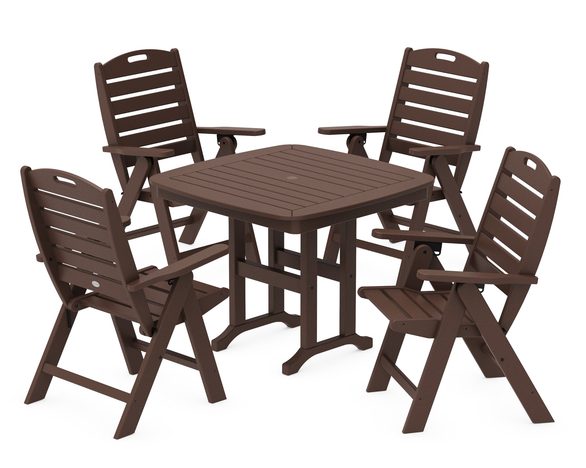 Nautical Folding Highback Chair 5-Piece Dining Set