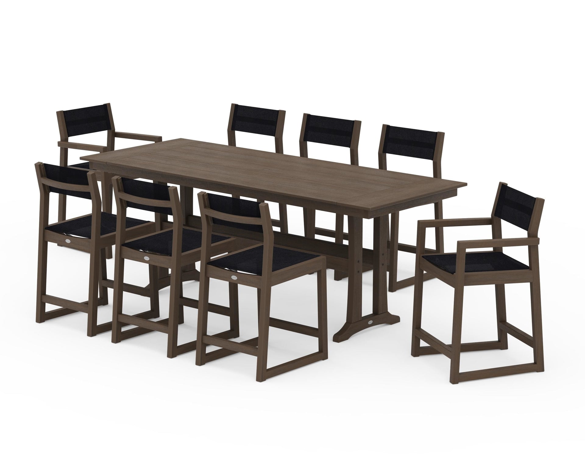 EDGE Sling 9-Piece Farmhouse Counter Set with Trestle Legs