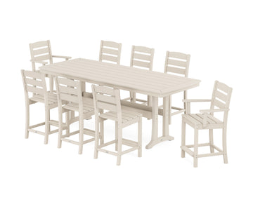 Lakeside 9-Piece Counter Set with Trestle Legs
