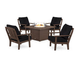 Mission 5-Piece Deep Seating Set with Fire Pit Table