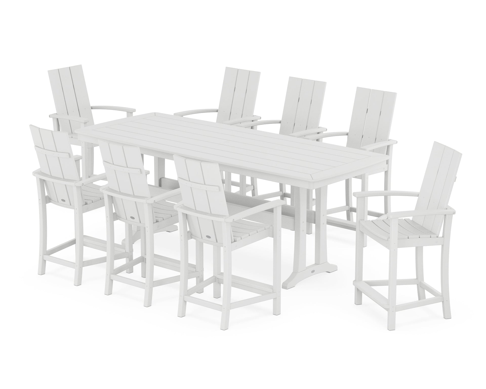 Modern Adirondack 9-Piece Counter Set with Trestle Legs