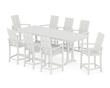 Modern Adirondack 9-Piece Counter Set with Trestle Legs
