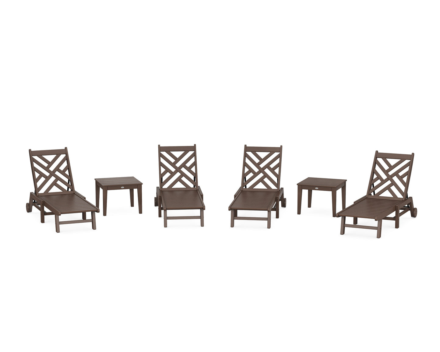 Chippendale 6-Piece Chaise Set with Wheels