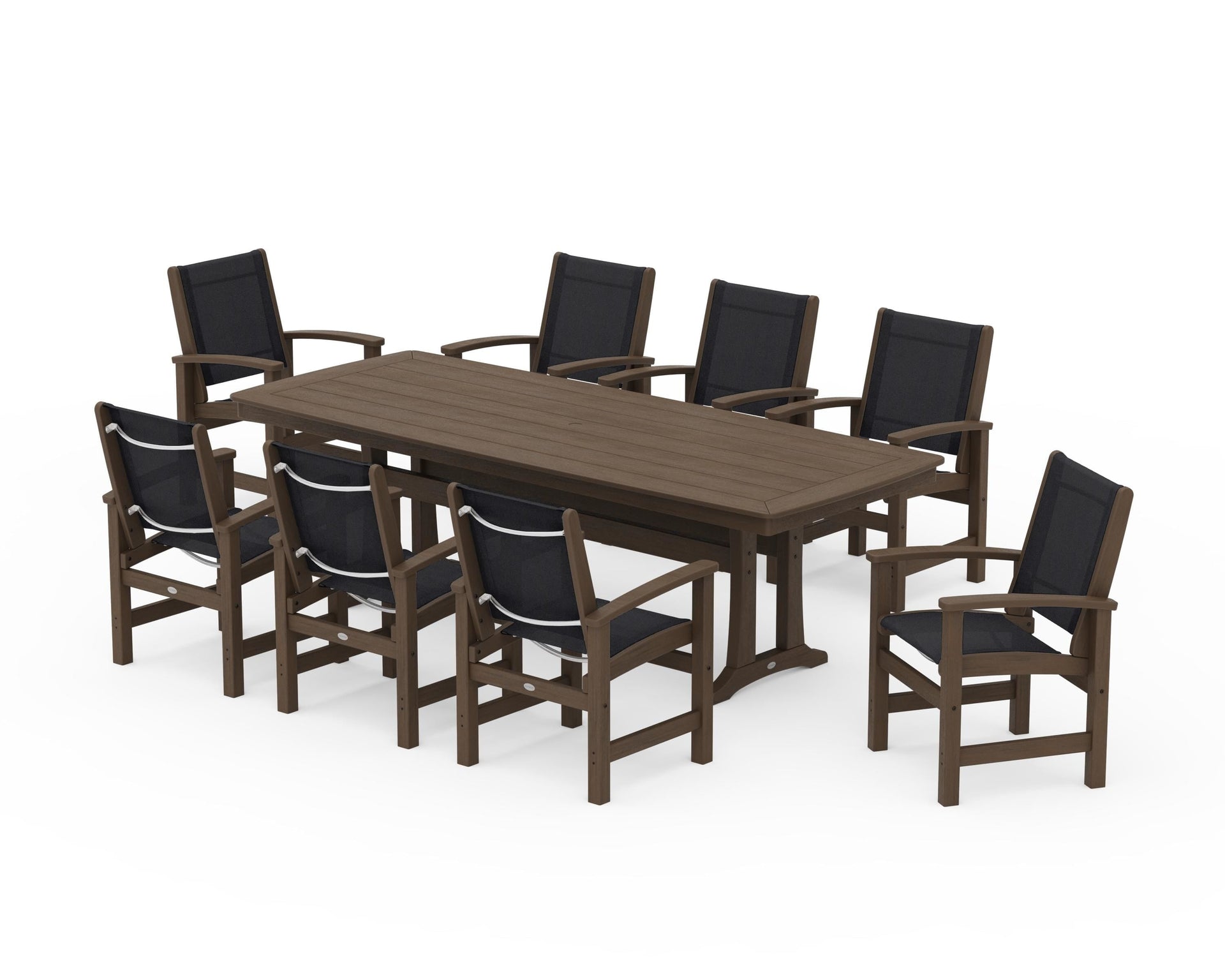 Coastal 9-Piece Dining Set with Trestle Legs