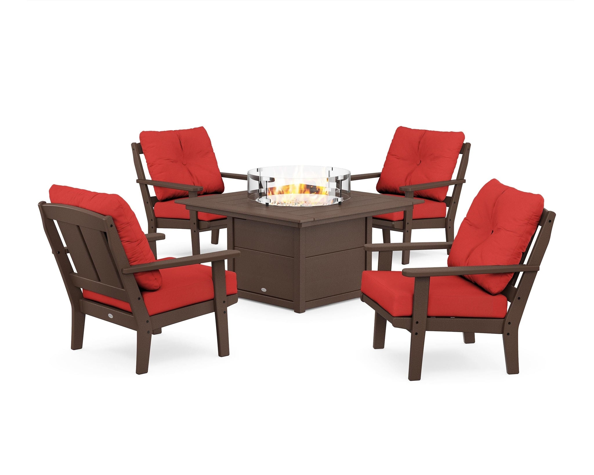 Mission 5-Piece Deep Seating Set with Fire Pit Table