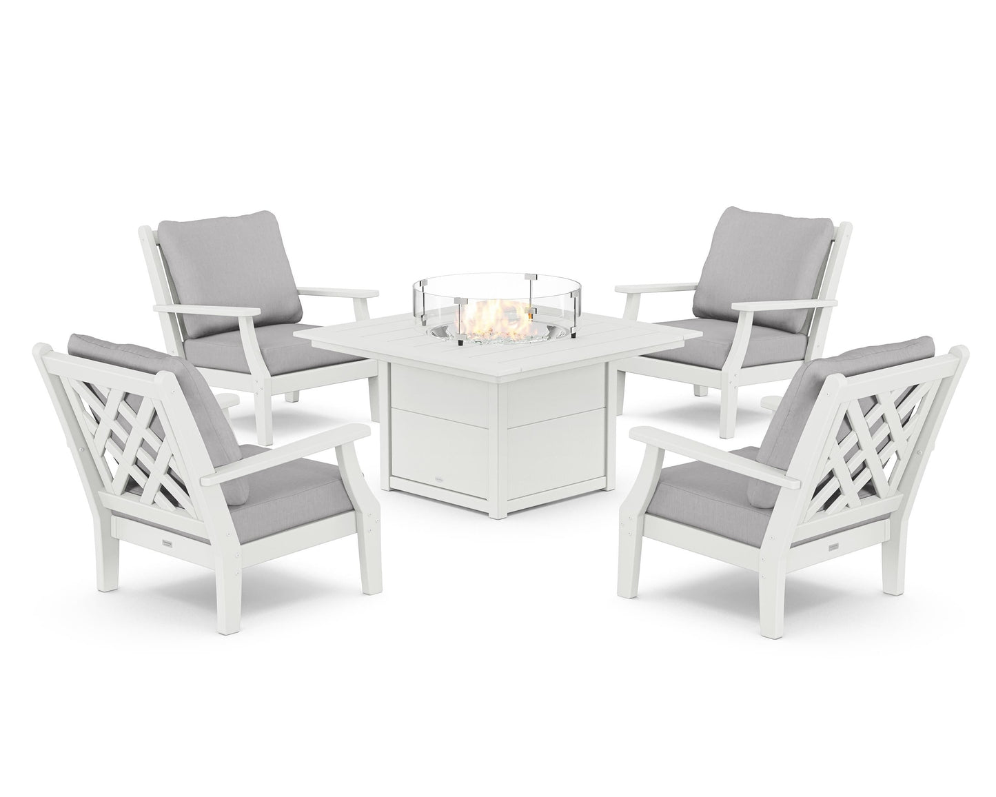 Wovendale 5-Piece Deep Seating Set with Fire Pit Table