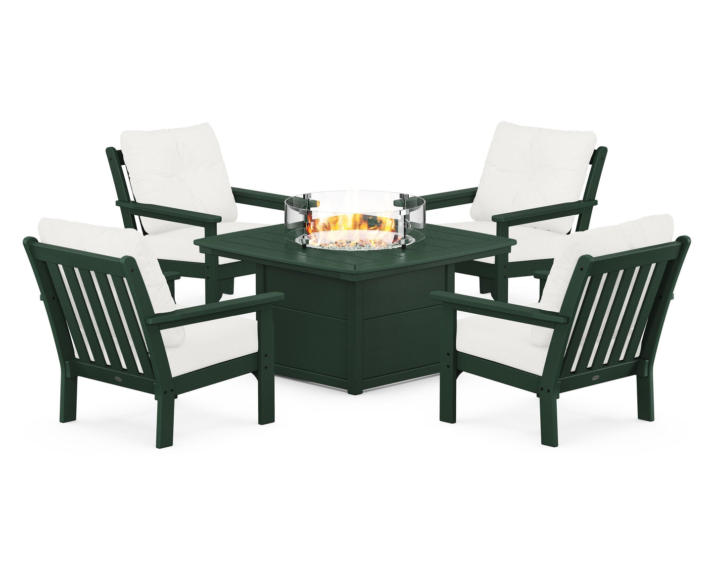 Vineyard 5-Piece Conversation Set with Fire Pit Table