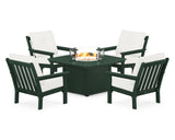 Vineyard 5-Piece Conversation Set with Fire Pit Table
