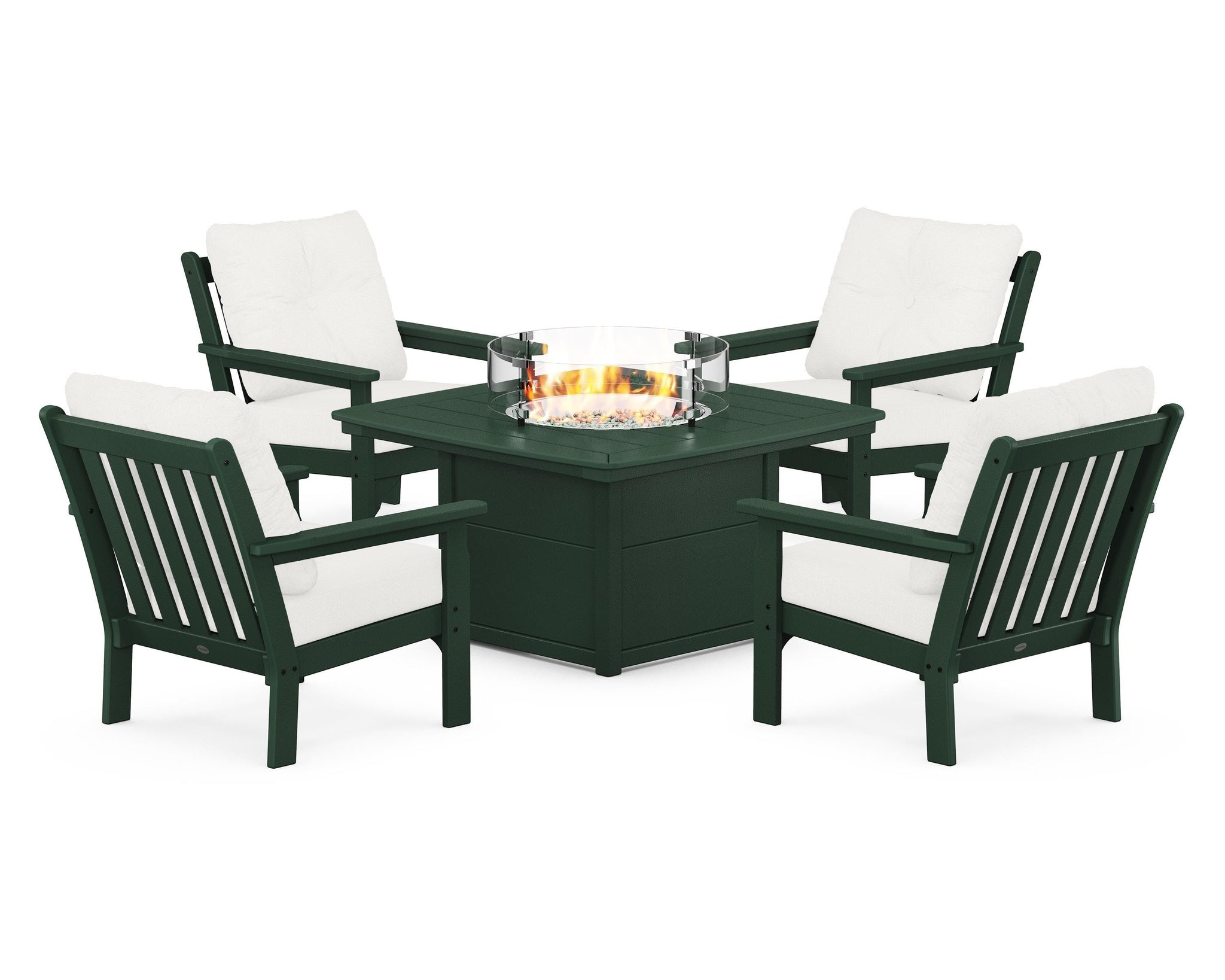 Vineyard 5-Piece Conversation Set with Fire Pit Table