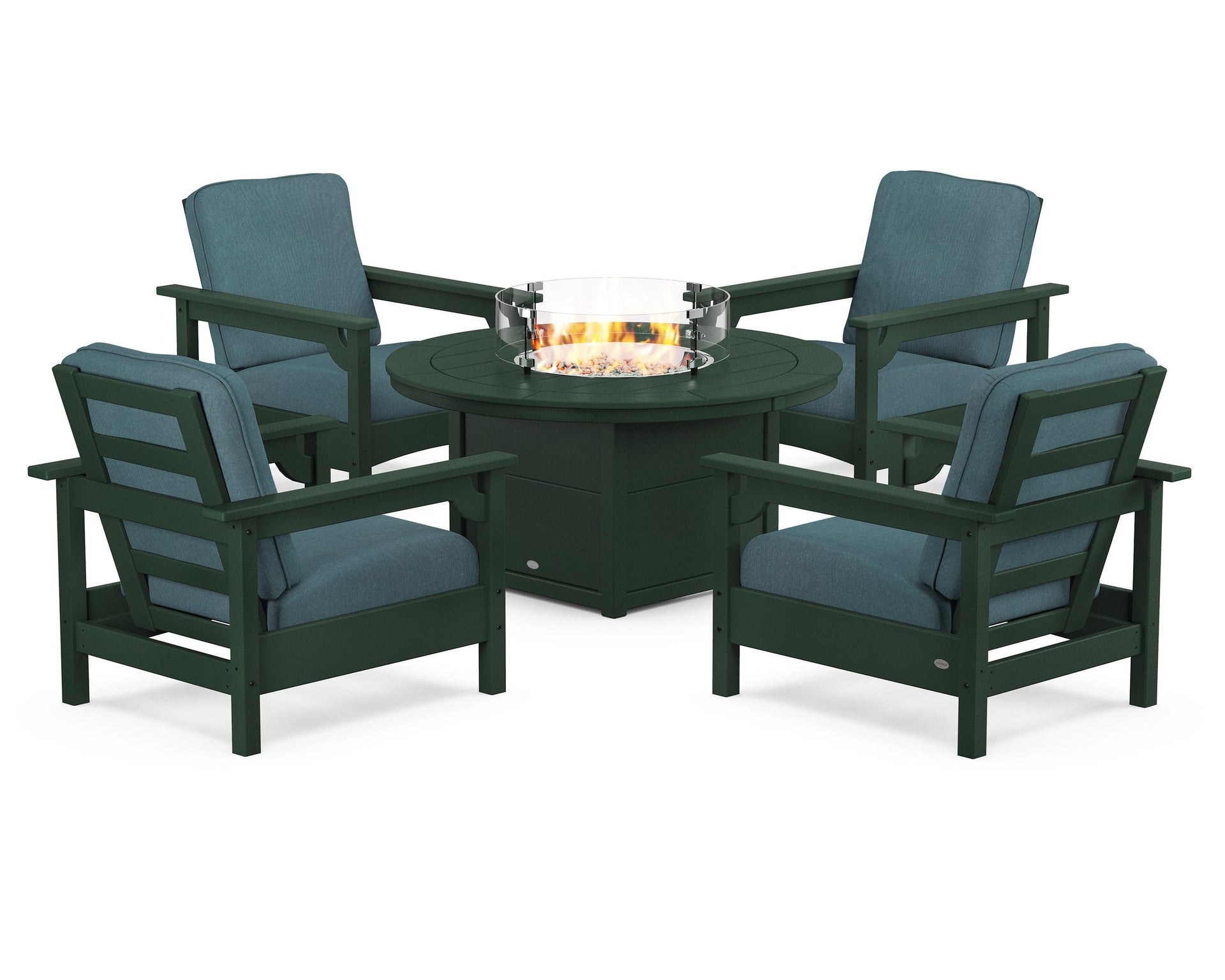 Club 5-Piece Conversation Set with Fire Pit Table