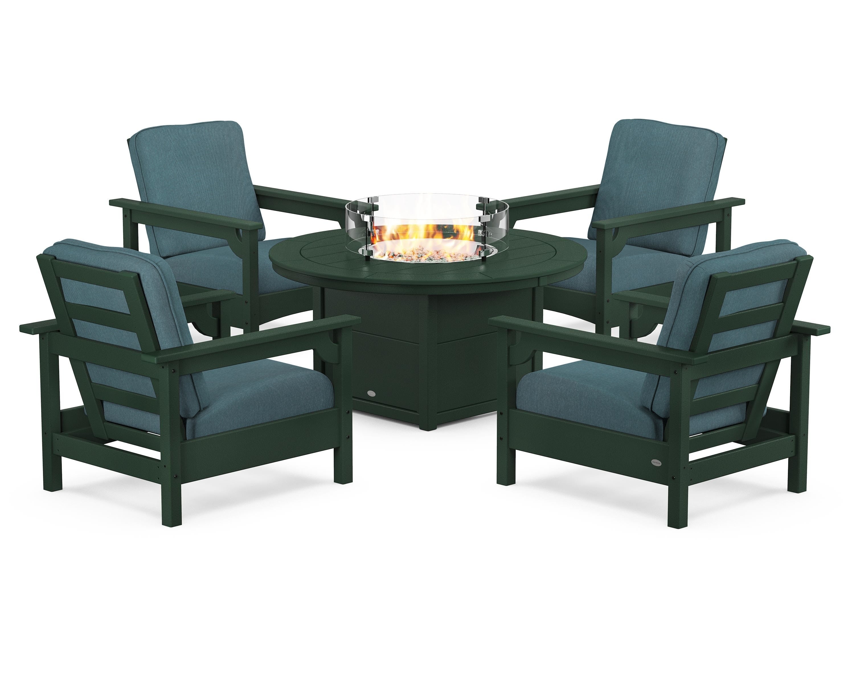 Club 5-Piece Conversation Set with Fire Pit Table