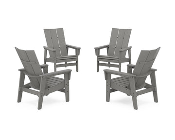 4-Piece Modern Grand Upright Adirondack Chair Conversation Set