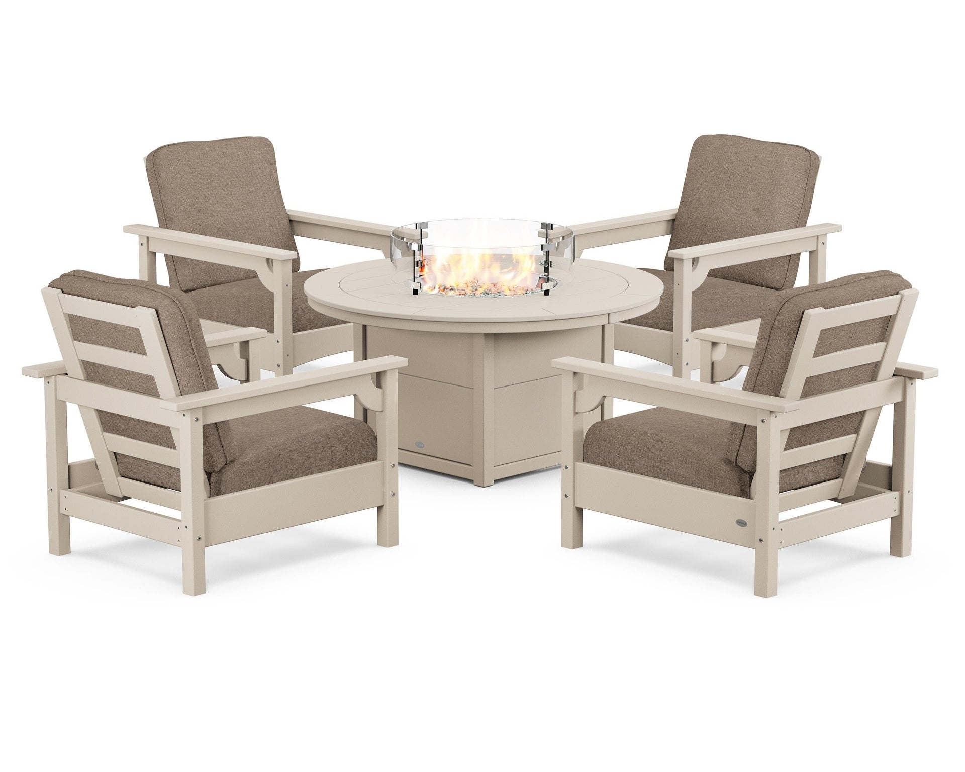 Club 5-Piece Conversation Set with Fire Pit Table
