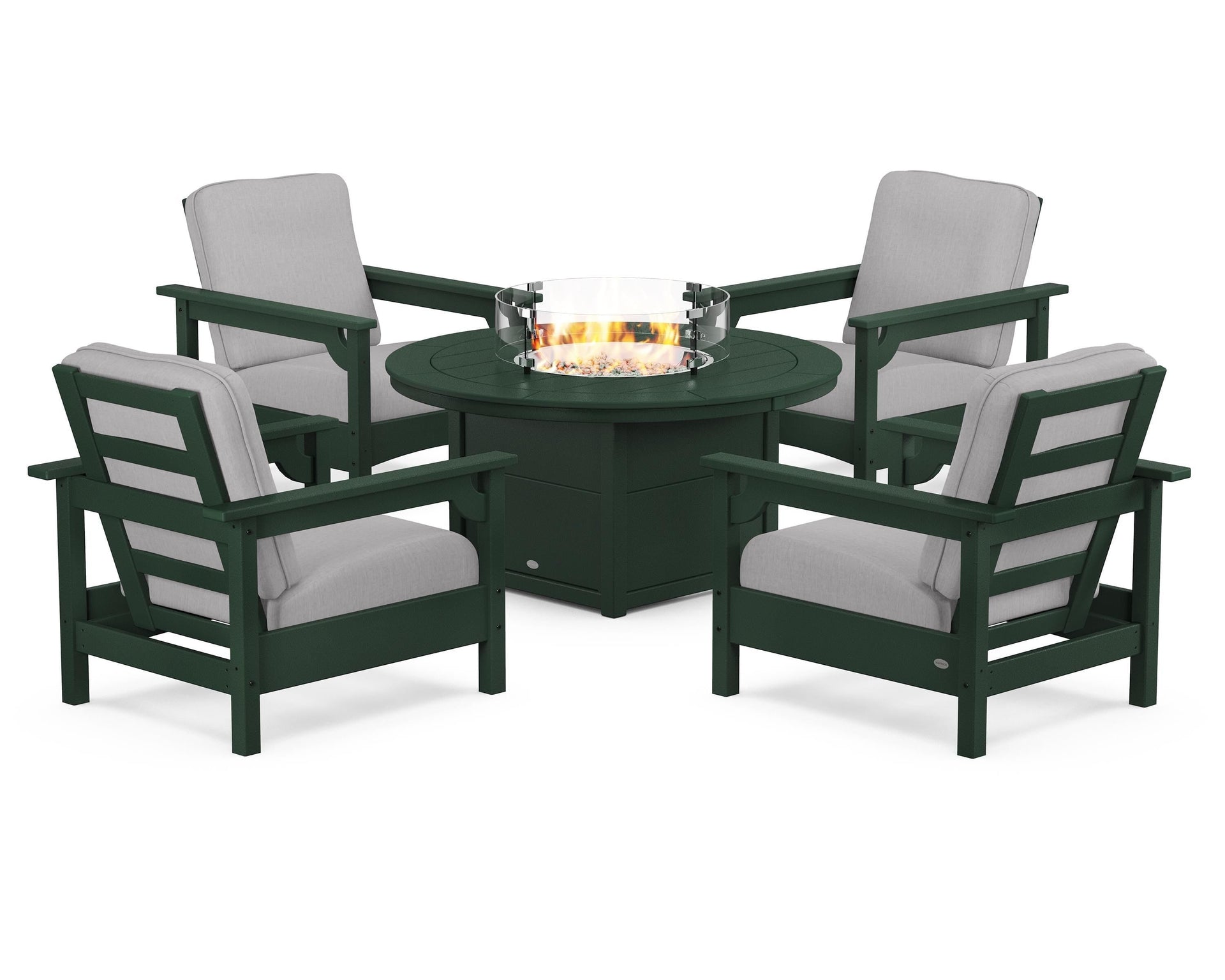 Club 5-Piece Conversation Set with Fire Pit Table