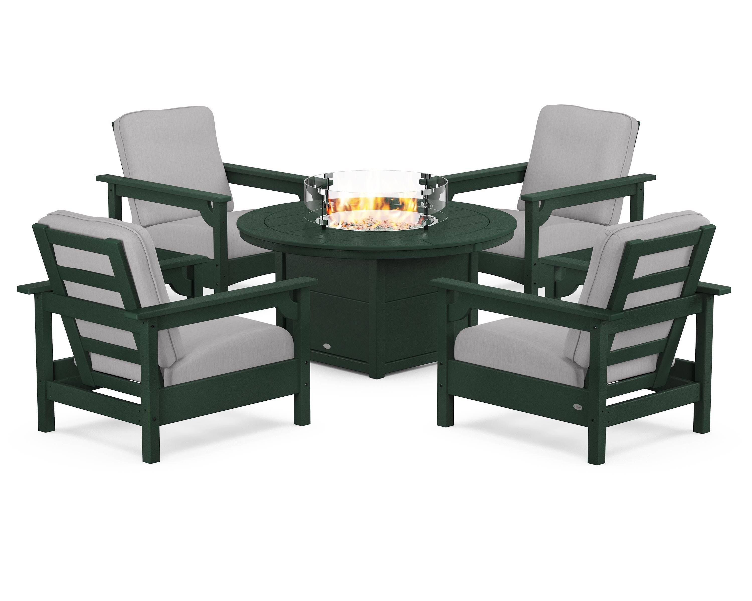 Club 5-Piece Conversation Set with Fire Pit Table