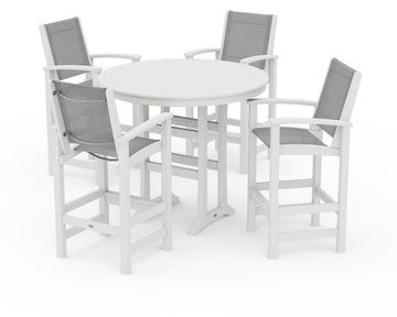 Coastal 5-Piece Nautical Trestle Bar Set