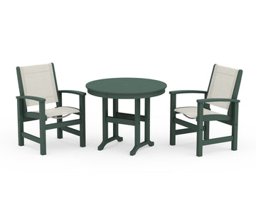 Coastal 3-Piece Round Dining Set