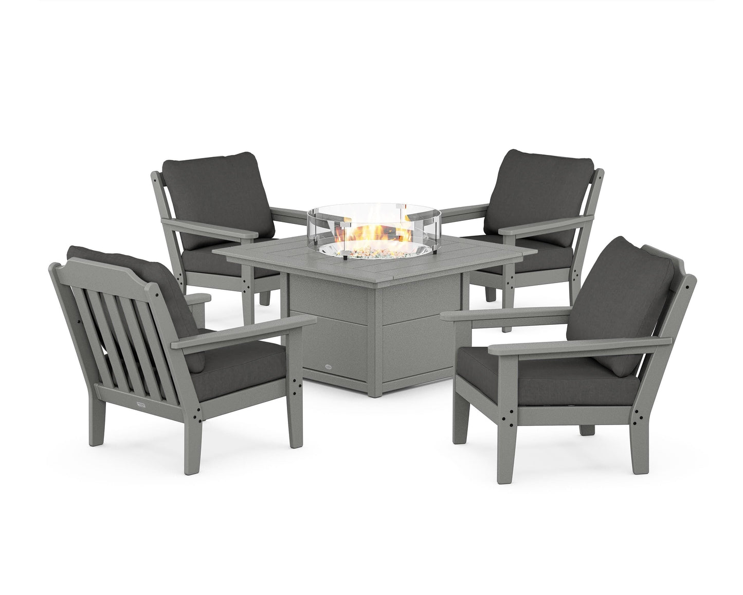 Cottage 5-Piece Deep Seating Set with Fire Pit Table