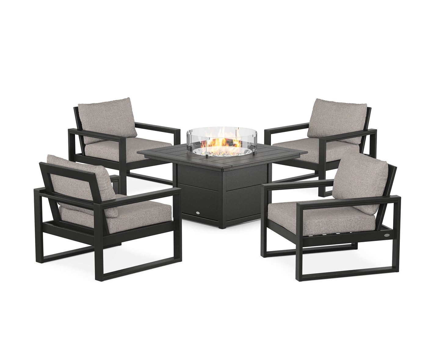 EDGE Sectional 5-Piece Deep Seating Set with Fire Pit Table