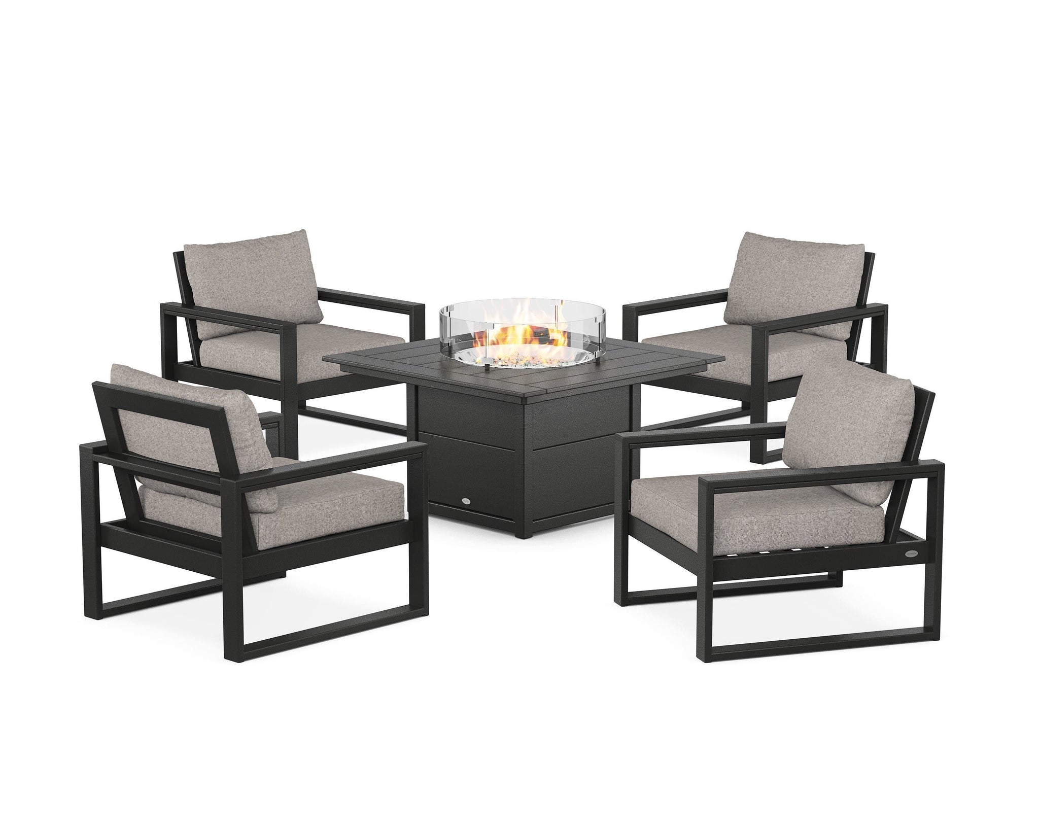 EDGE Sectional 5-Piece Deep Seating Set with Fire Pit Table