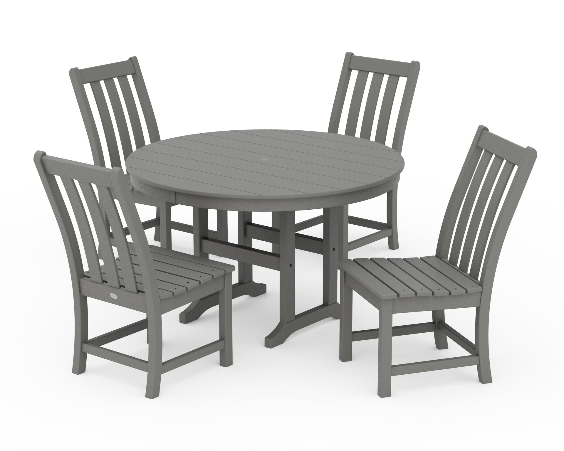 Vineyard 5-Piece Round Farmhouse Side Chair Dining Set