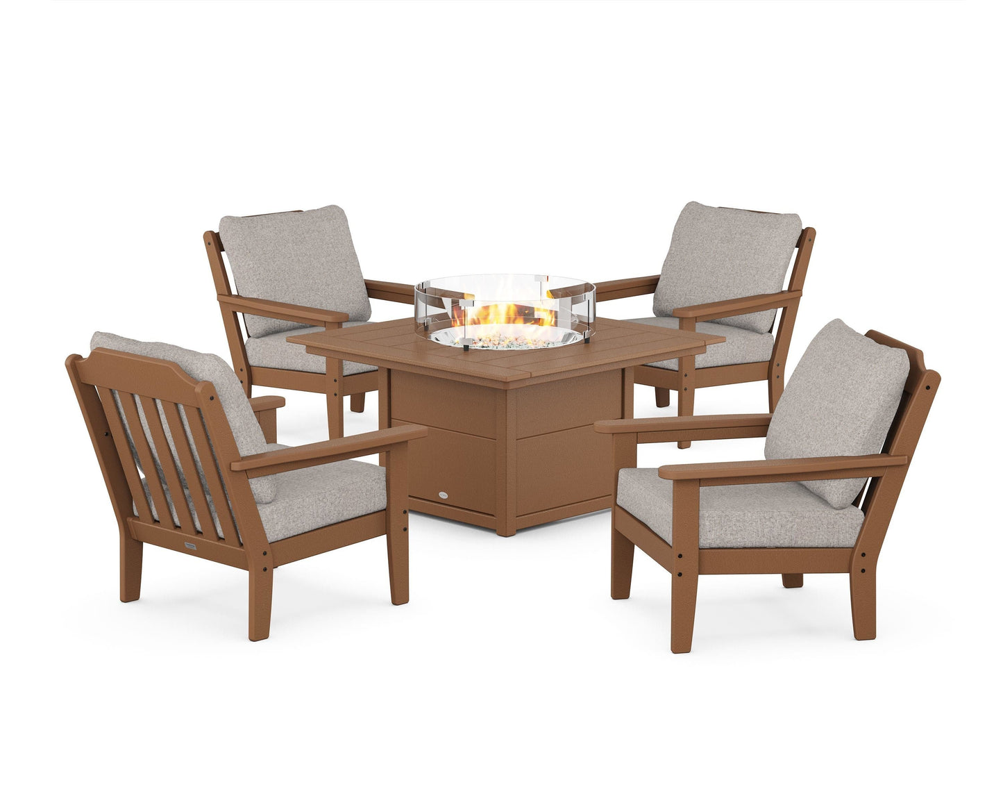 Cottage 5-Piece Deep Seating Set with Fire Pit Table