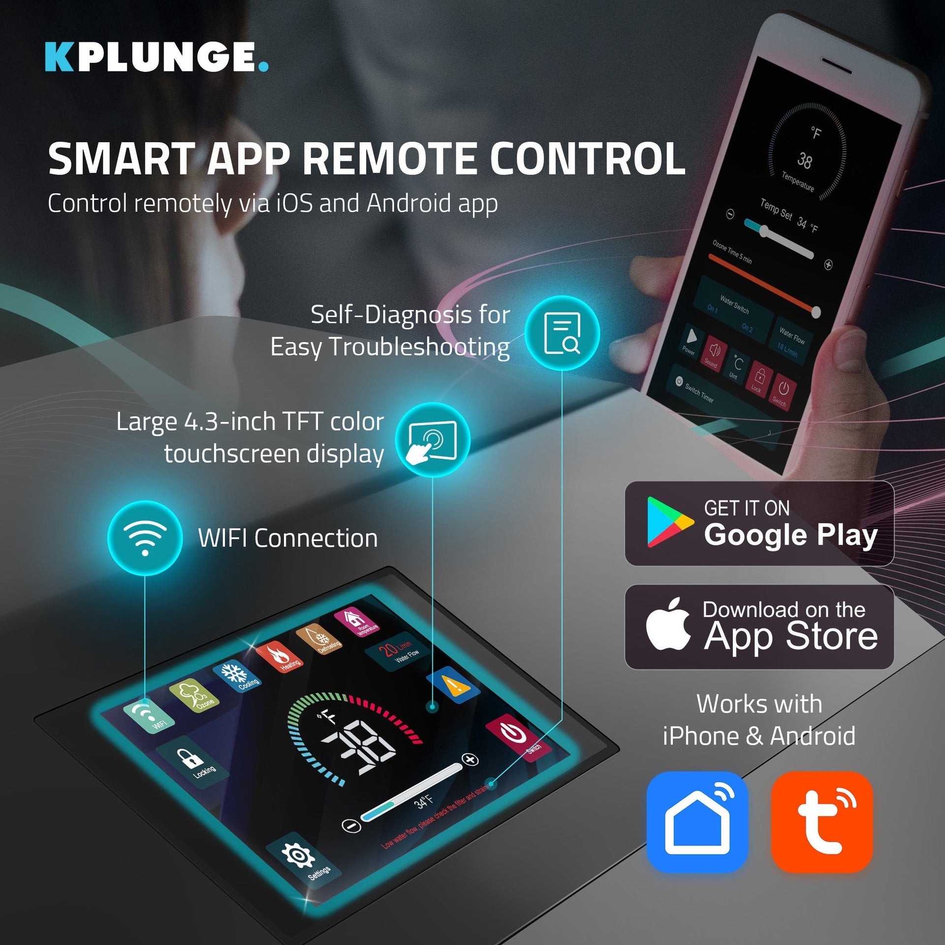 K-Plunge Gale Cold Plunge Chiller and Heater with Wi-Fi App Control New