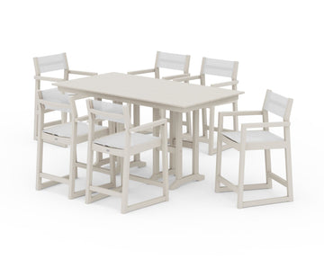 EDGE Sling Arm Chair 7-Piece Farmhouse Counter Set