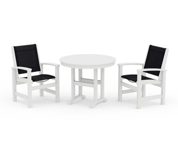 Coastal 3-Piece Round Dining Set