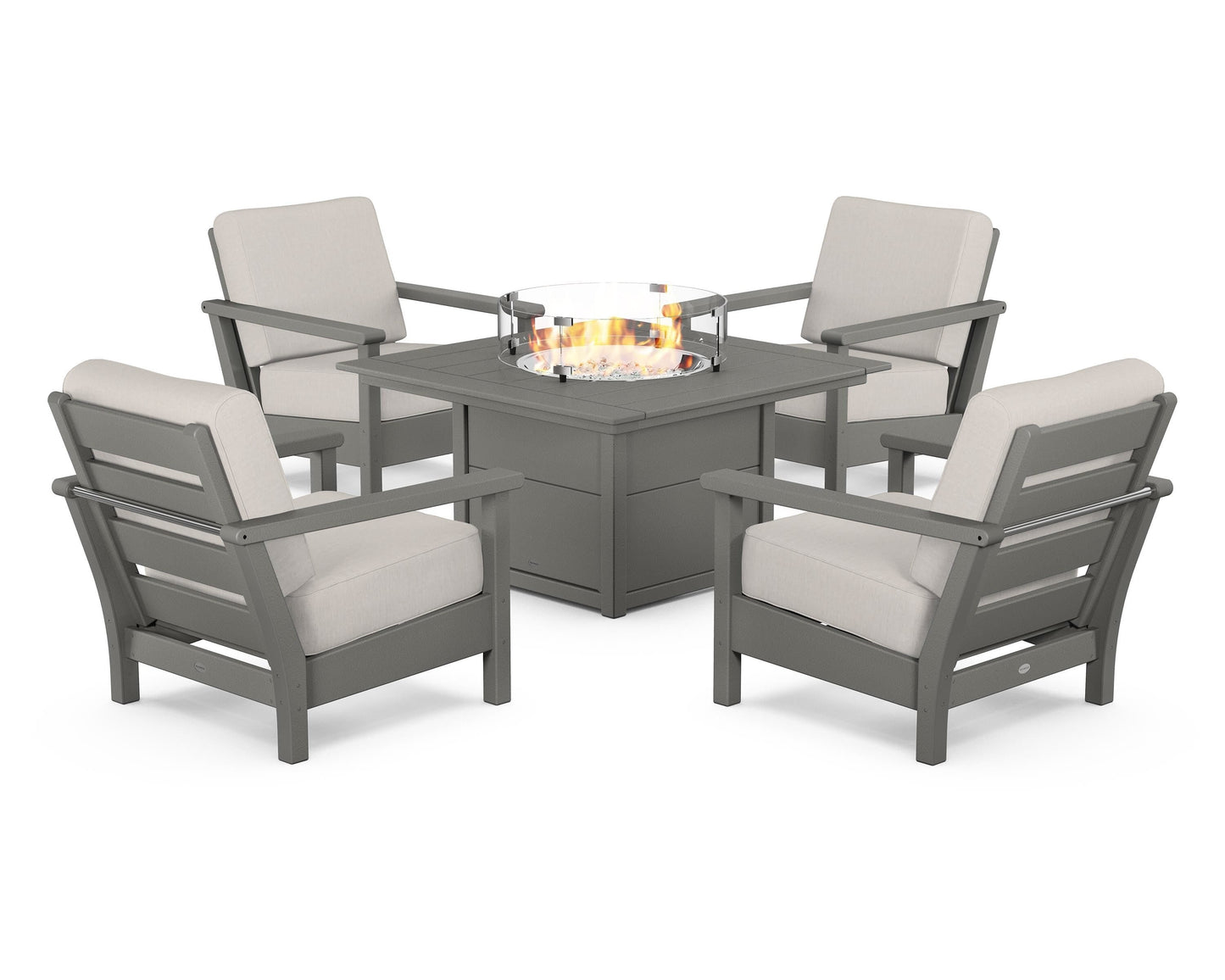 Harbour 5-Piece Conversation Set with Fire Pit Table