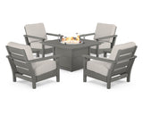 Harbour 5-Piece Conversation Set with Fire Pit Table
