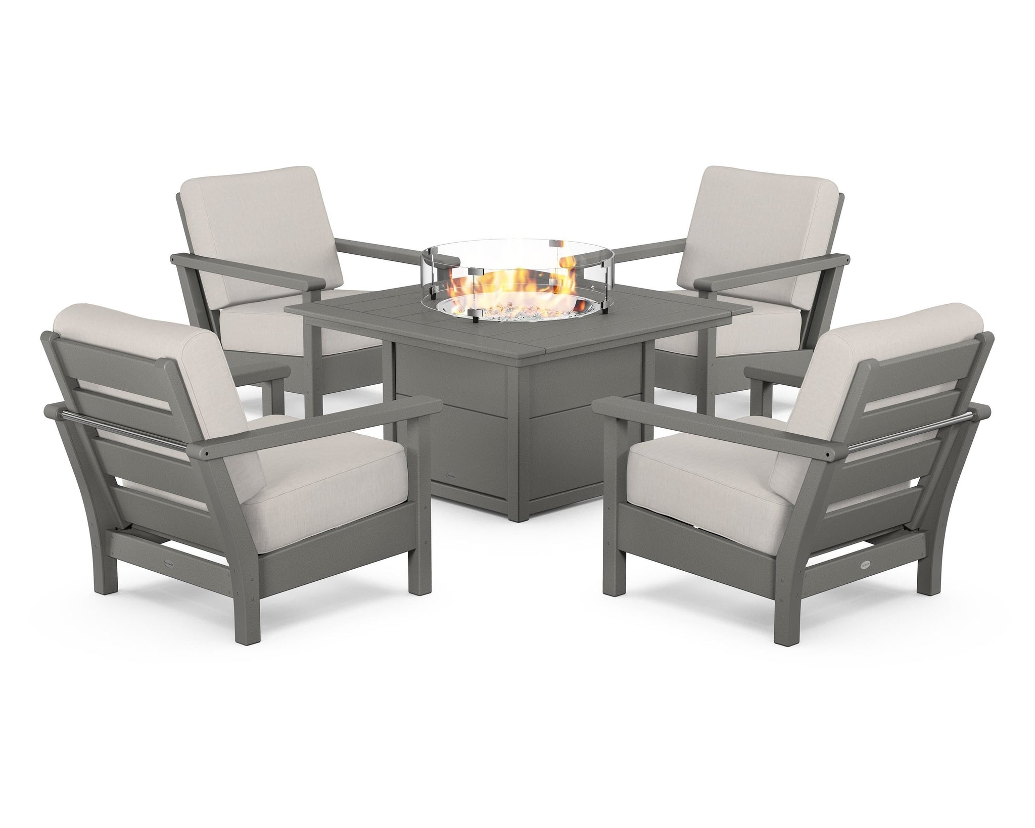 Harbour 5-Piece Conversation Set with Fire Pit Table