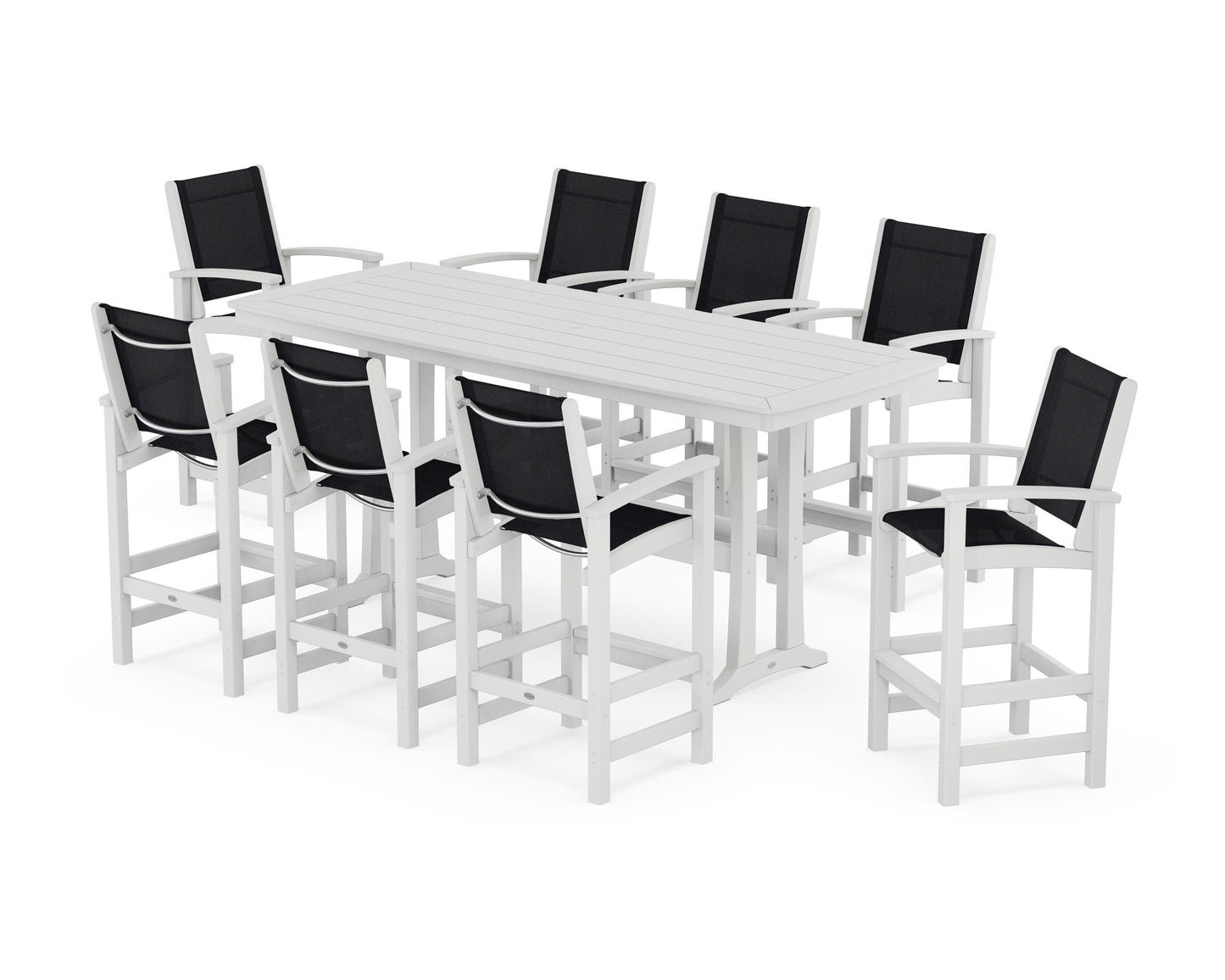 Coastal 9-Piece Bar Set with Trestle Legs