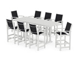 Coastal 9-Piece Bar Set with Trestle Legs