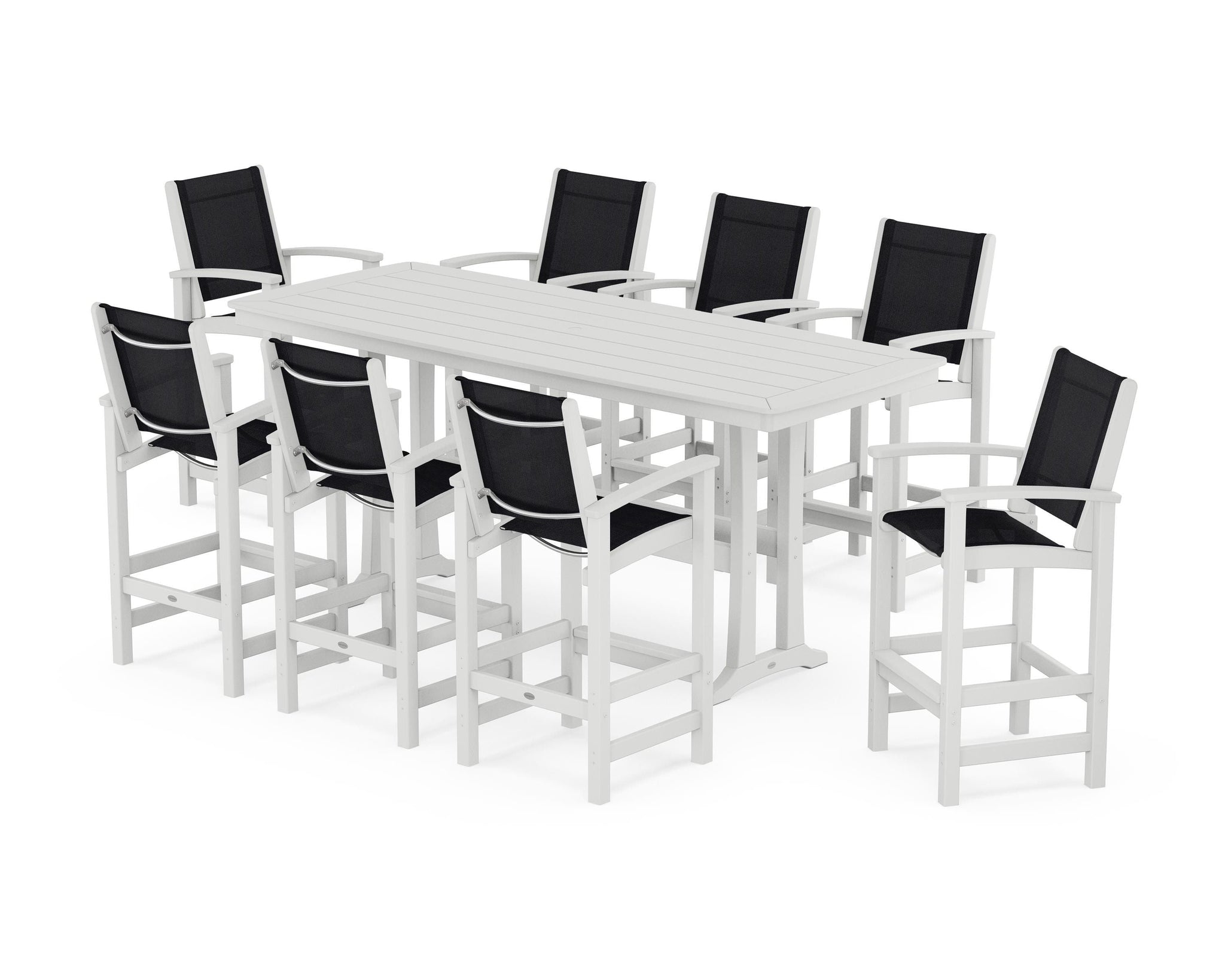 Coastal 9-Piece Bar Set with Trestle Legs