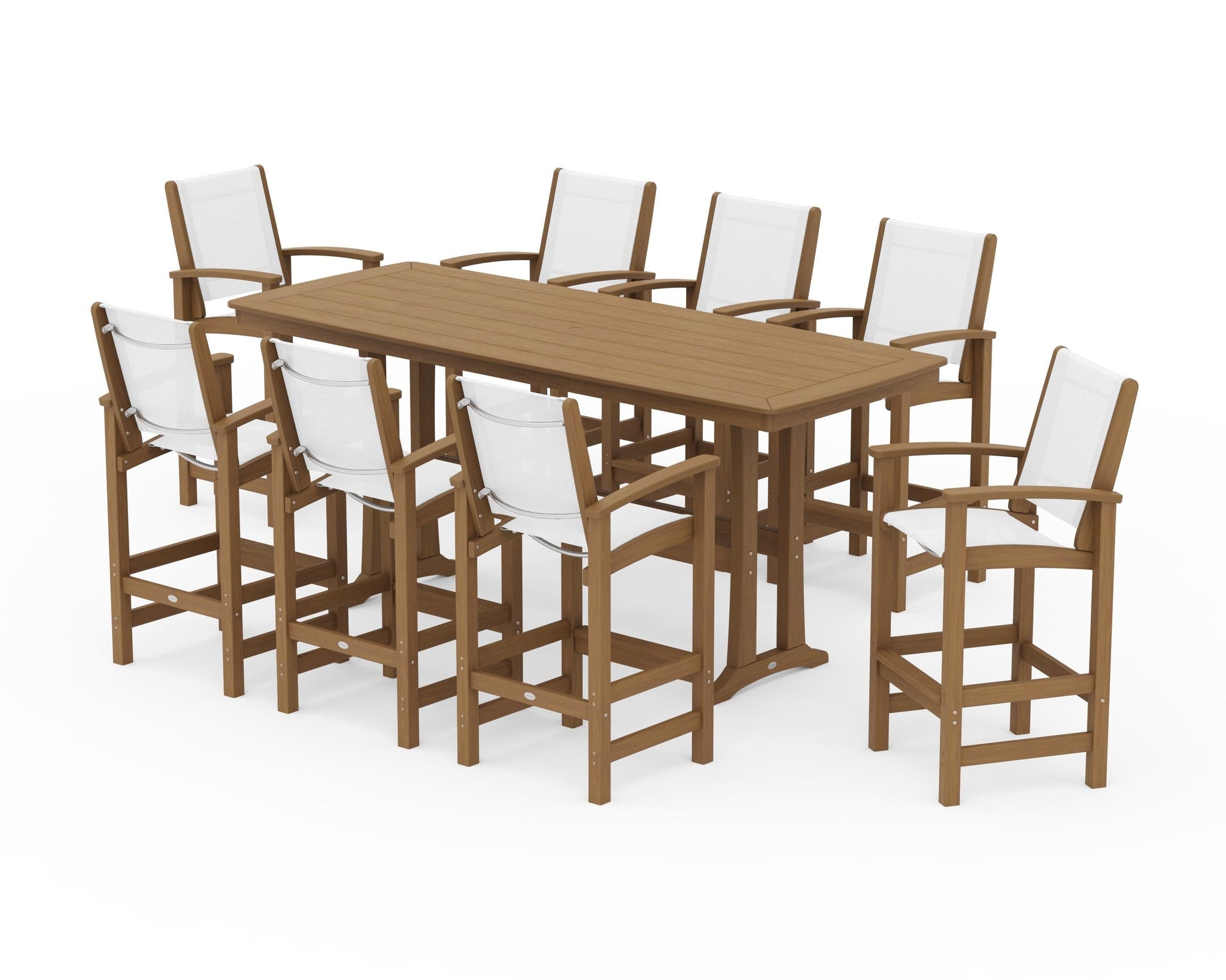 Coastal 9-Piece Bar Set with Trestle Legs