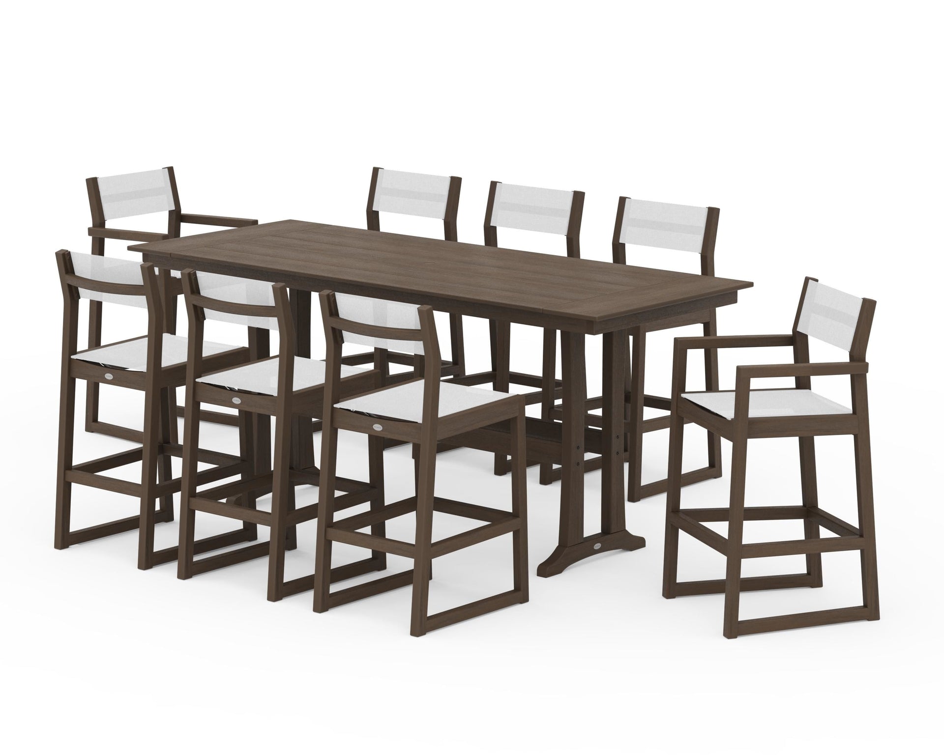 EDGE Sling 9-Piece Farmhouse Bar Set with Trestle Legs