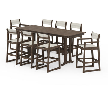 EDGE Sling 9-Piece Farmhouse Bar Set with Trestle Legs