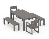 EDGE 5-Piece Parsons Dining Set with Benches