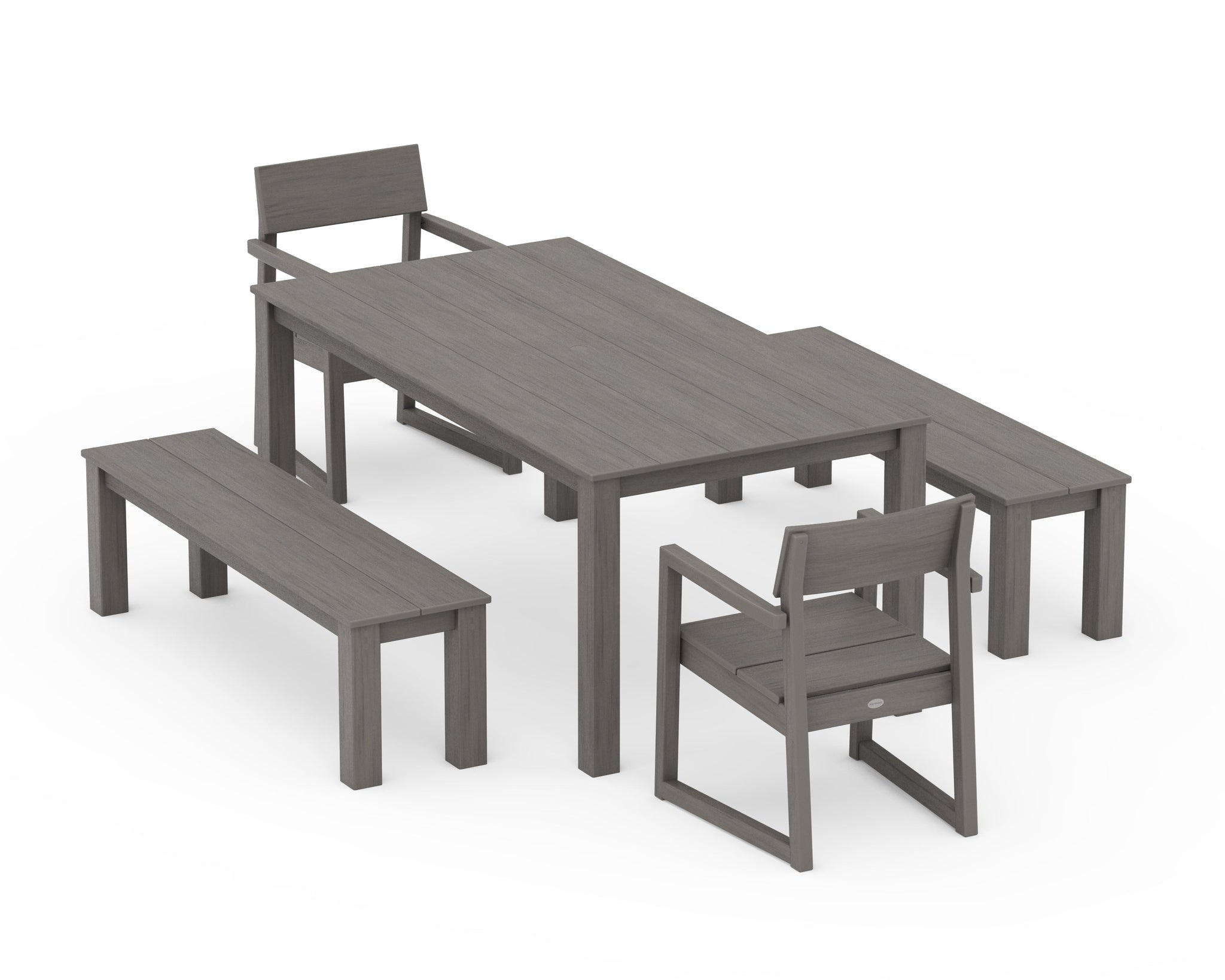 EDGE 5-Piece Parsons Dining Set with Benches